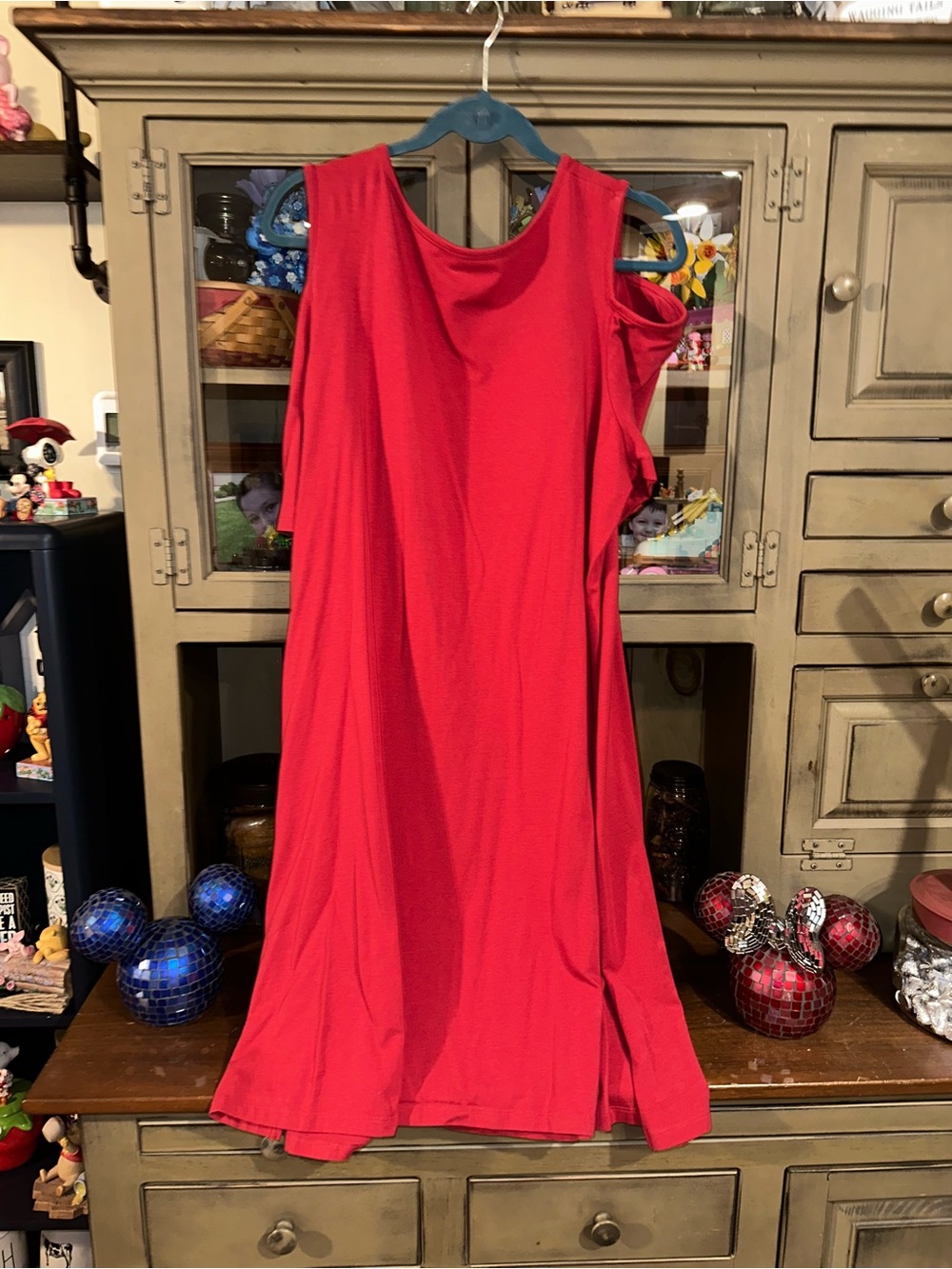 Belle by Kim Gravel Red peep Shoulder Women’s Dress - Classic A-Line - XL